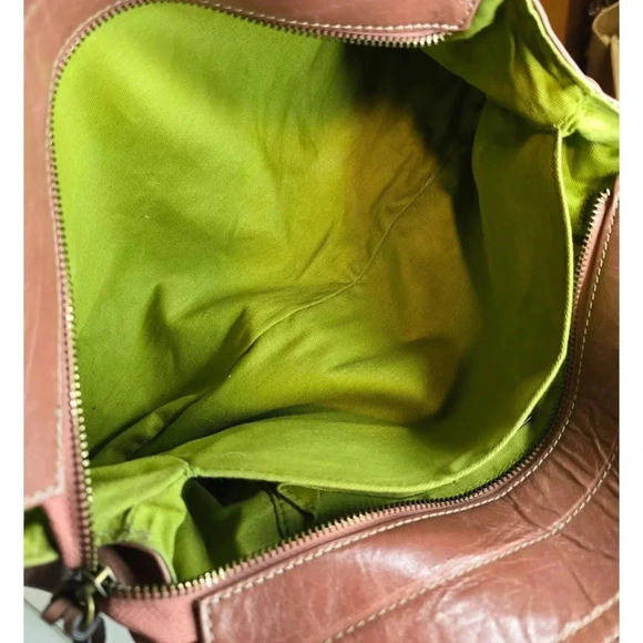 Rue Princesse Paris Distressed Leather Double Handle Shoulder Bag Handbag Tassel - Picture 12 of 12